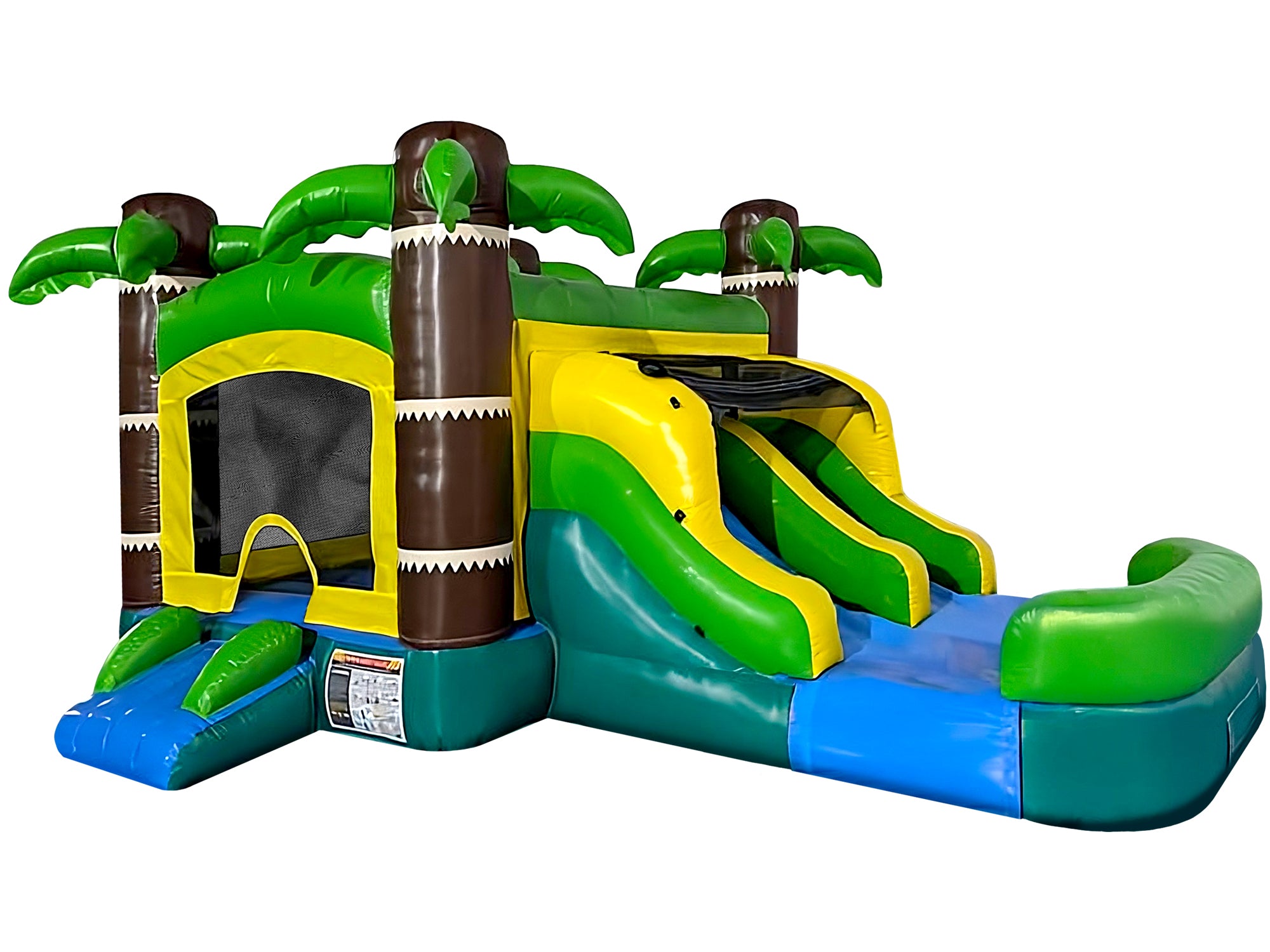 Mini Tropical Inflatable Bounce House Slide Wet/Dry - HullaBalloo Sales