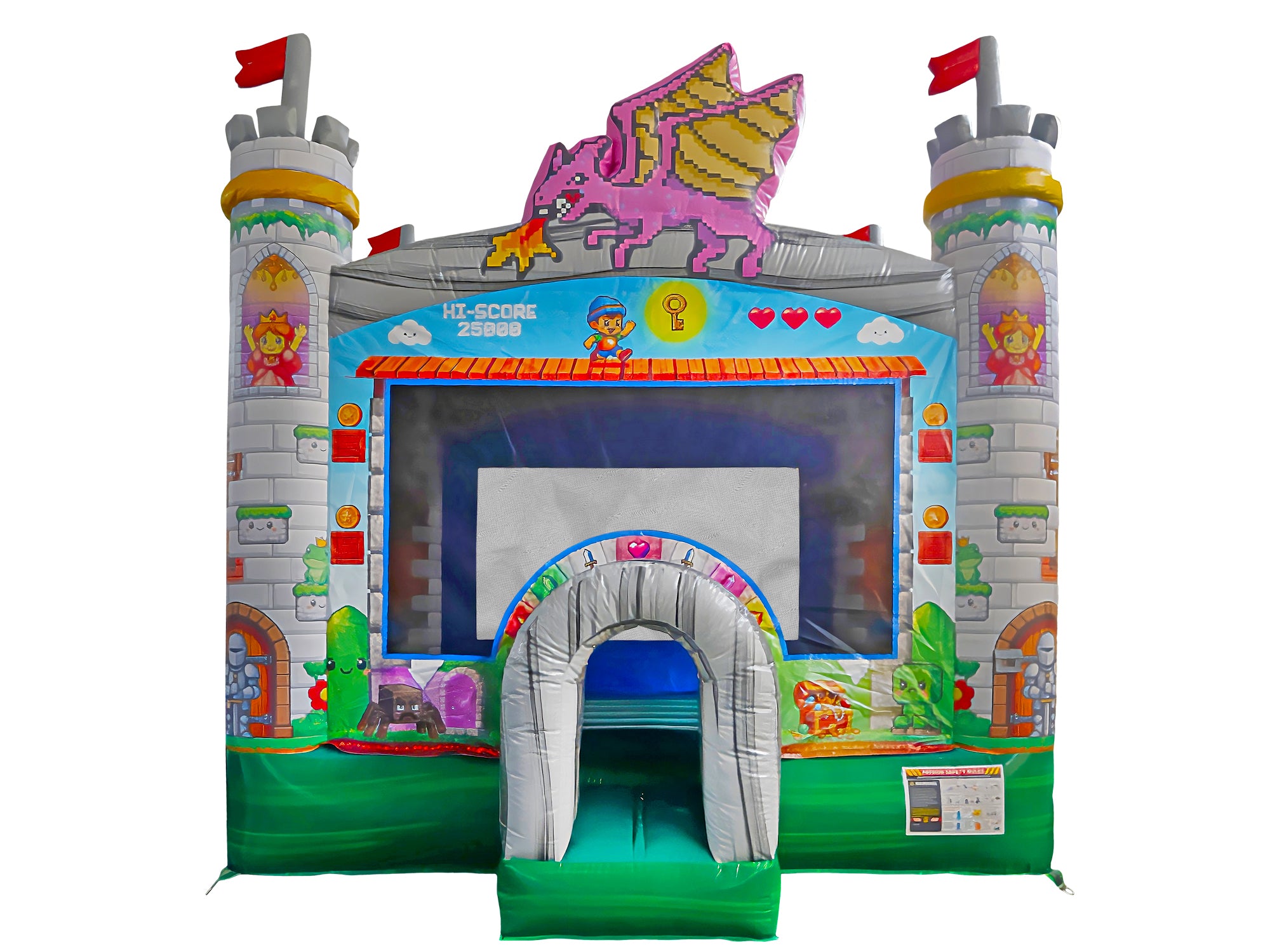 Front View of Pixel Gaming Bounce House 13 - HullaBalloo Sales