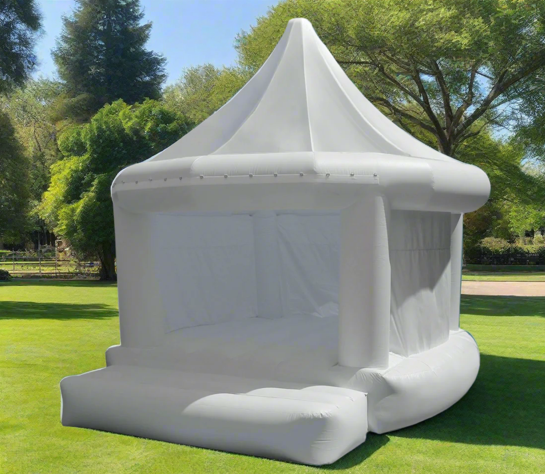 White Classic Wedding Bounce House - HullaBalloo Sales