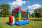 Outside View of 10-foot Commercial Crossover Blocks Bounce House - HullaBalloo Sales