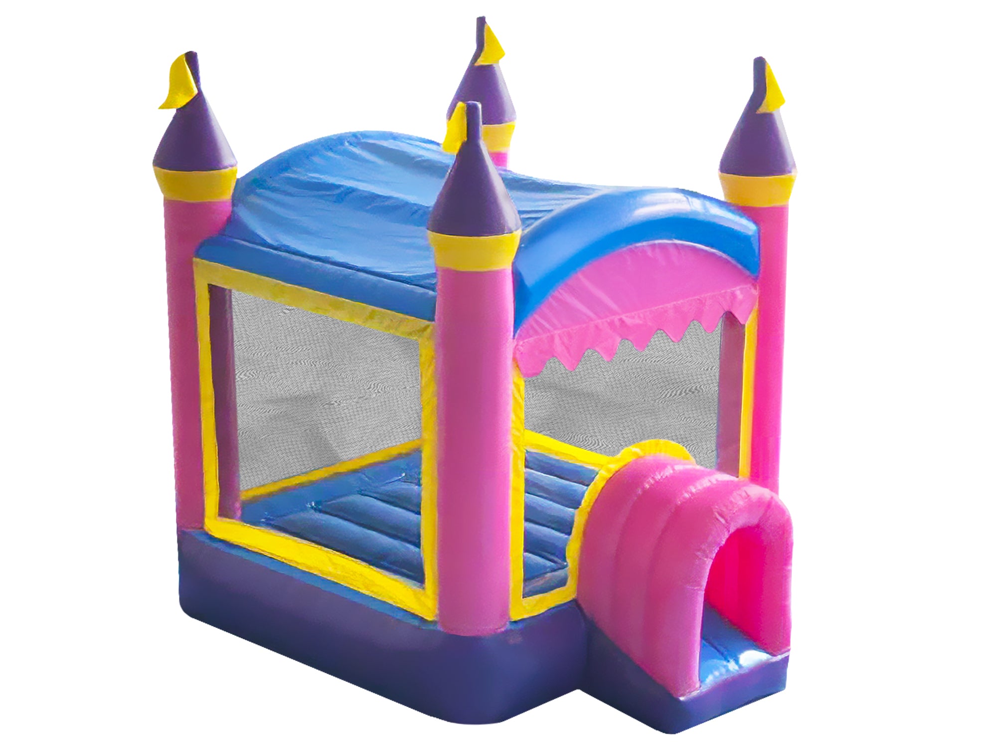 Front Right View of Commercial Crossover 10-foot Princess Bounce House - HullaBalloo Sales