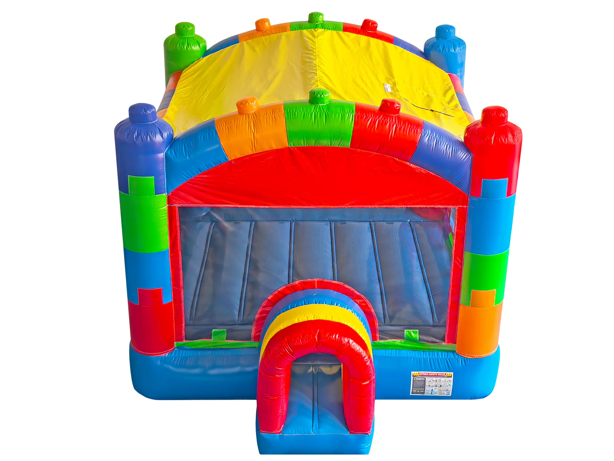 Aerial View of 13 by 13 Commercial Crossover Blocks Bounce House - HullaBalloo Sales