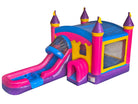 Front Left View of 4in1 Commercial Crossover Princess Inflatable Combo Wet/Dry - HullaBalloo Sales