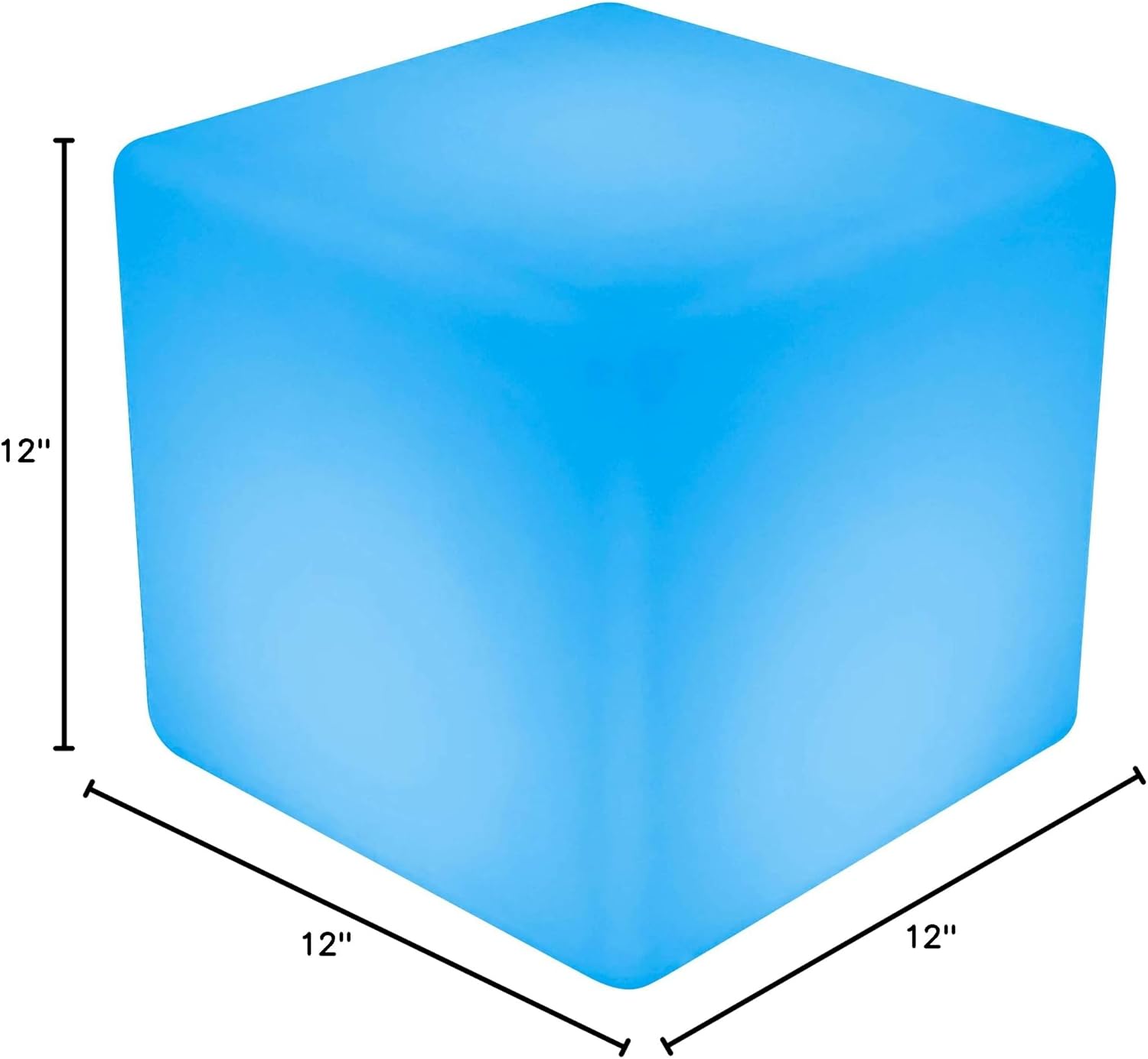 LED Cube 12" Dimensions | HullaBalloo Sales