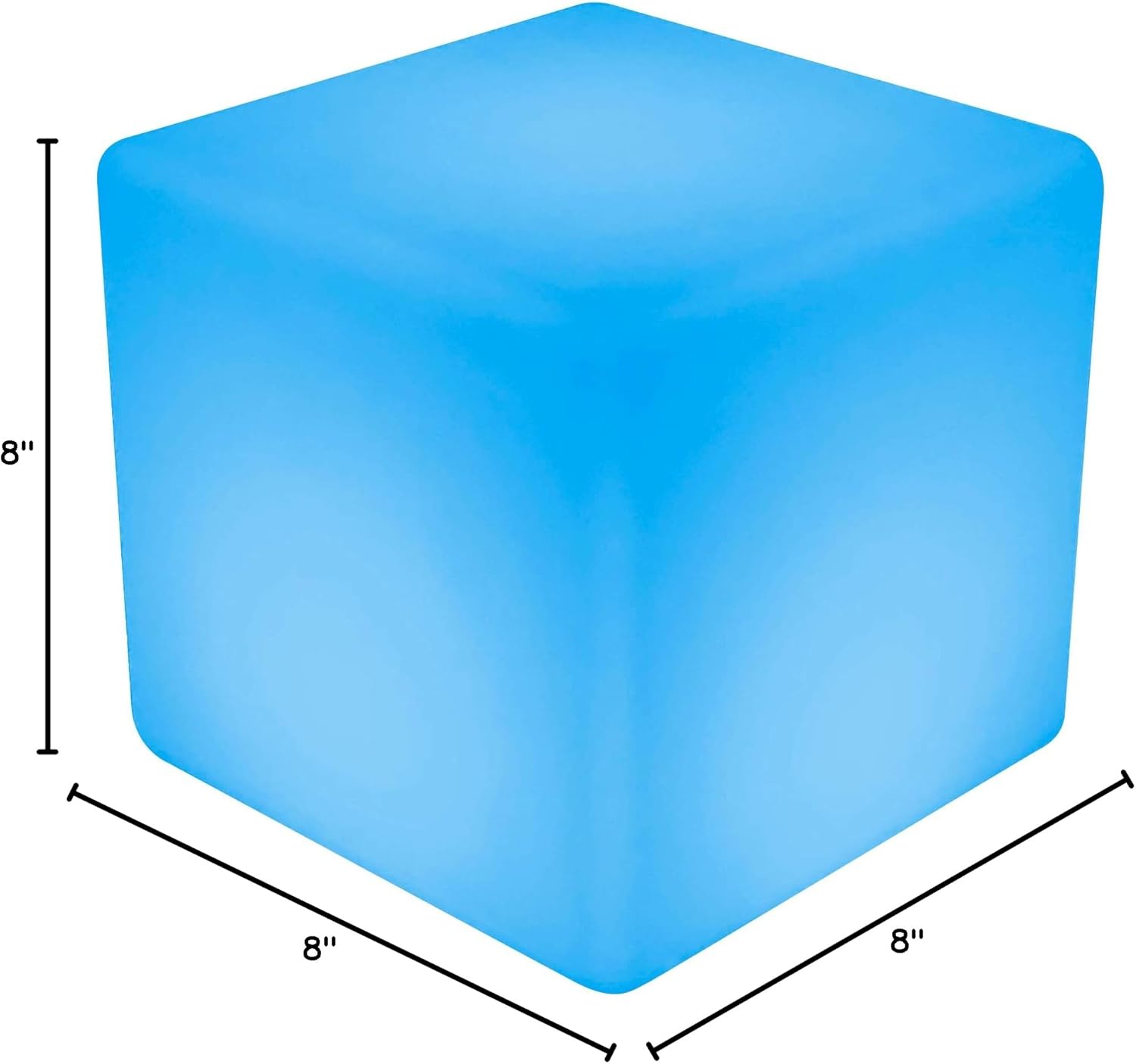 LED Cube 8" Dimensions | HullaBalloo Sales