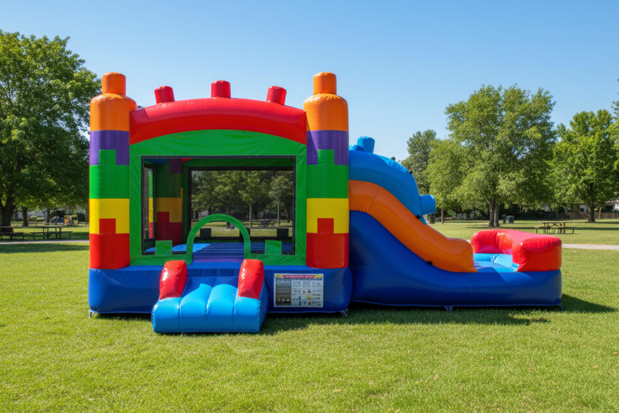 Outside View Mini Blocks Bounce and Slide Wet/Dry - HullaBalloo Sales