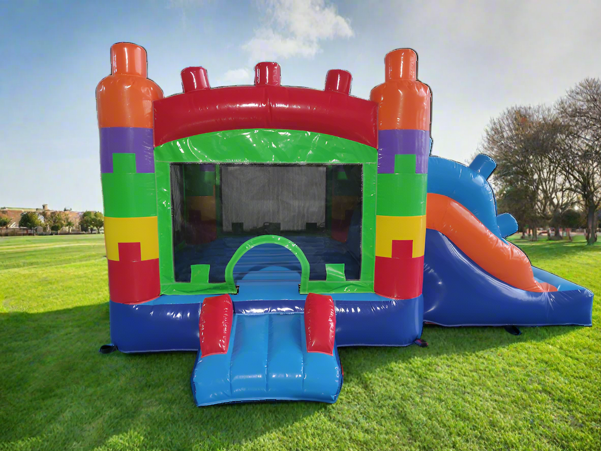 Mini Blocks Bounce House Slide - HullaBalloo Sales