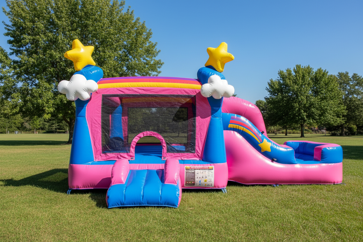 Outside View of Mini Enchanted Wet/Dry Inflatable Combo - HullaBalloo Sales