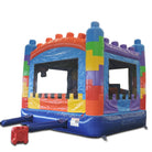 Side Rear View of Blocks Themed 15x15 Bounce House | HullaBalloo Sales