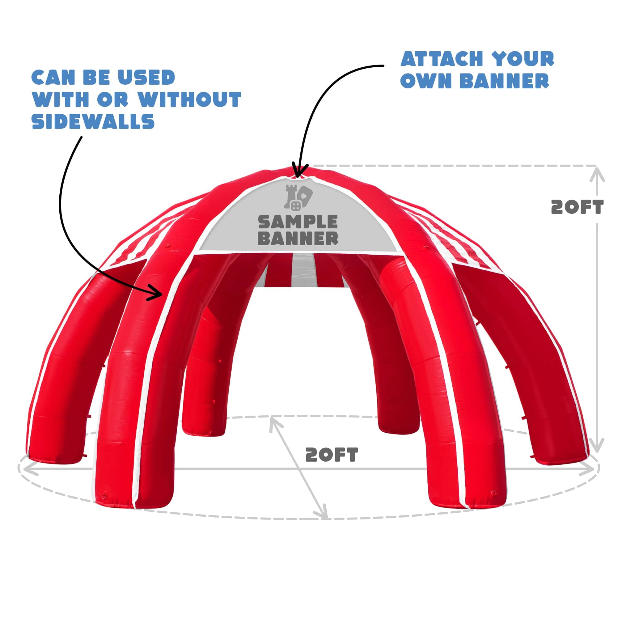 20'x20' Carnival Inflatable Tent - HullaBalloo Sales