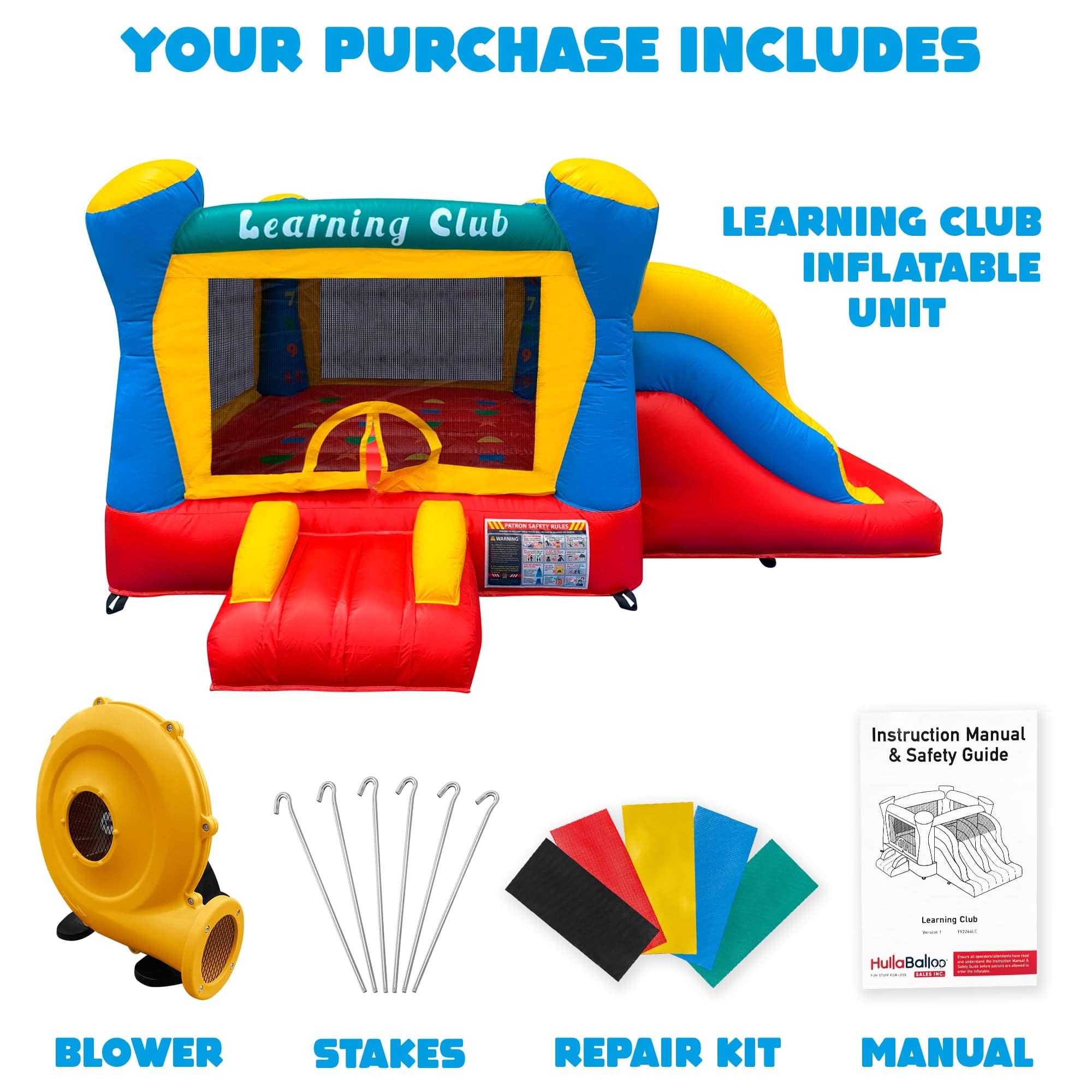 Learning Club Bounce House Slide - HullaBalloo Sales