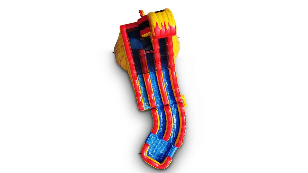 20 Fire Curve Inflatable Dual Slide Wet/Dry | HullaBalloo Sales