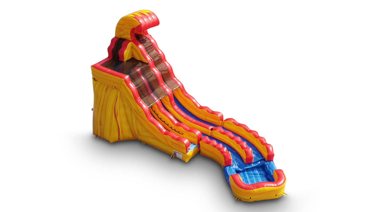 20 Fire Curve Inflatable Dual Slide Wet/Dry | Commercial Curved Water ...
