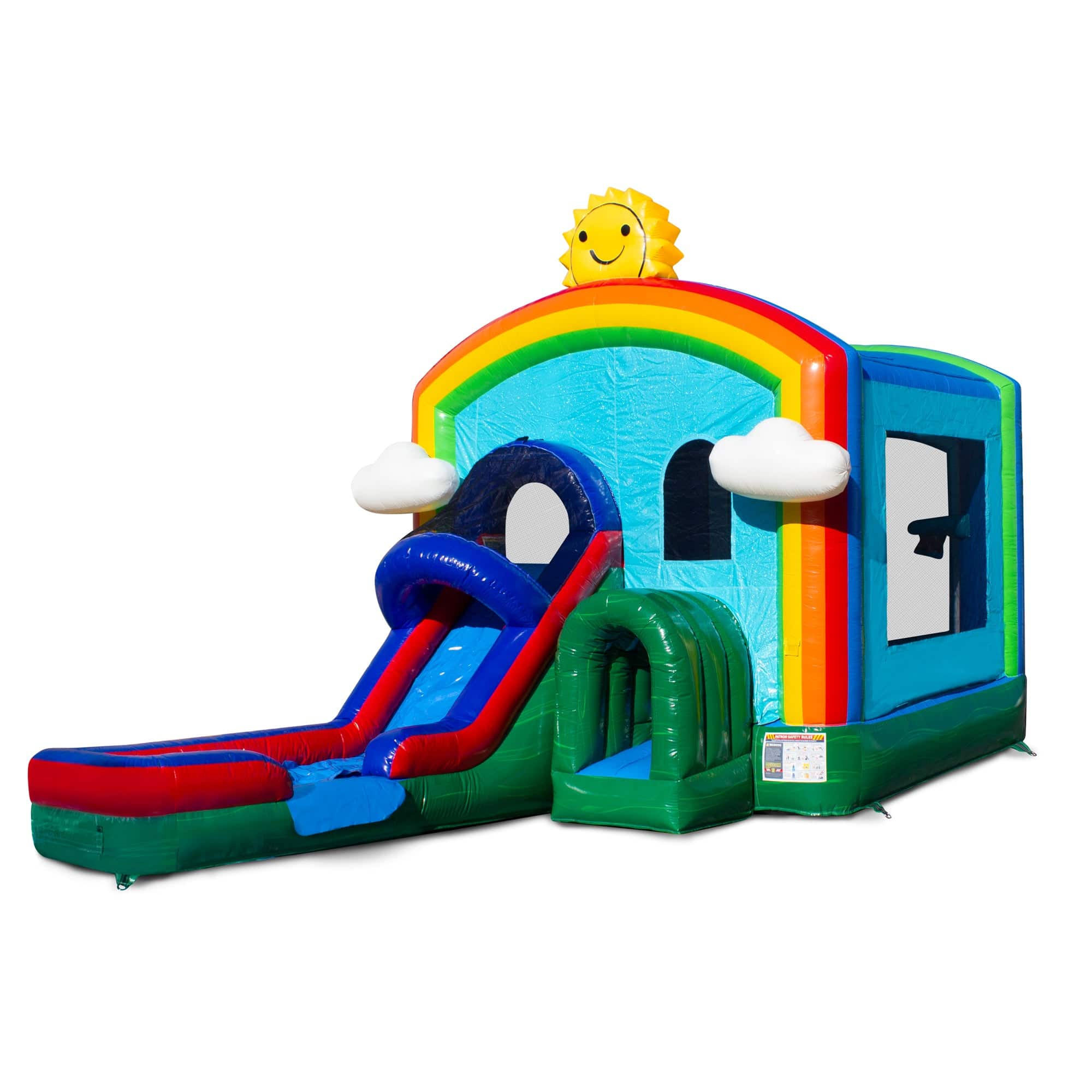 4in1 Rainbow Bounce House and Slide Wet/Dry | HullaBalloo Sales