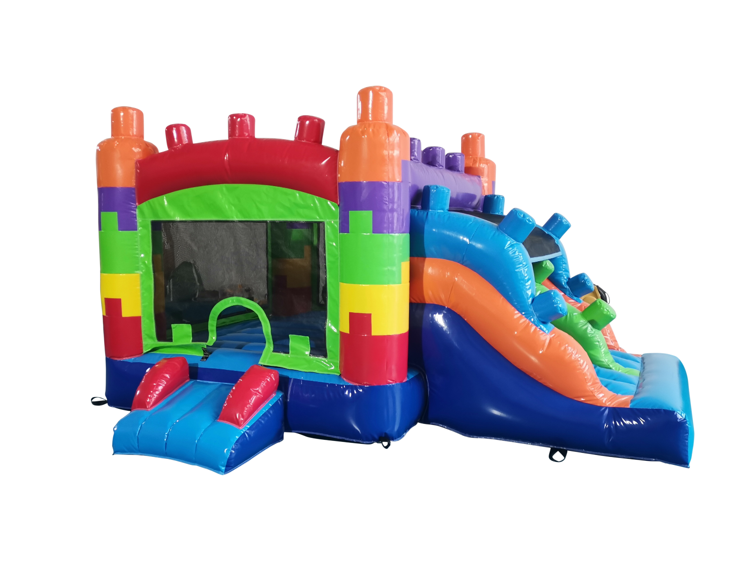 Mini Blocks Bounce House Slide | HullaBalloo Sales